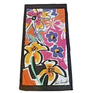 Vintage‎ Paul Peacock Tropical Exotic Flowers Plush Beach Towel 68x37" EUC